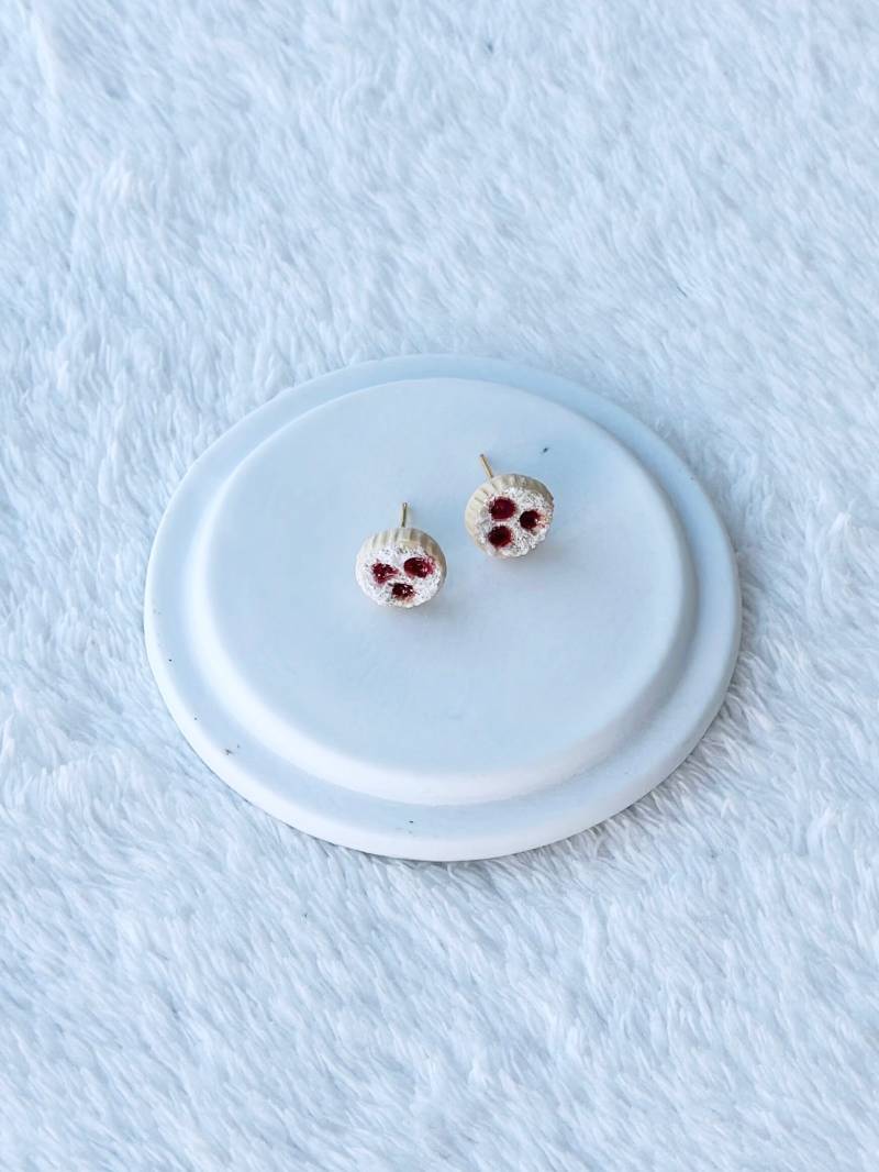 Linzeraugen Ohrstecker Mit Drei Löchern, Weihnachtsohrstecker, Winter Ohrringe, Linzerkekse, Linzer Plätzchen, Keks Ohrringe von ElesiAndMe