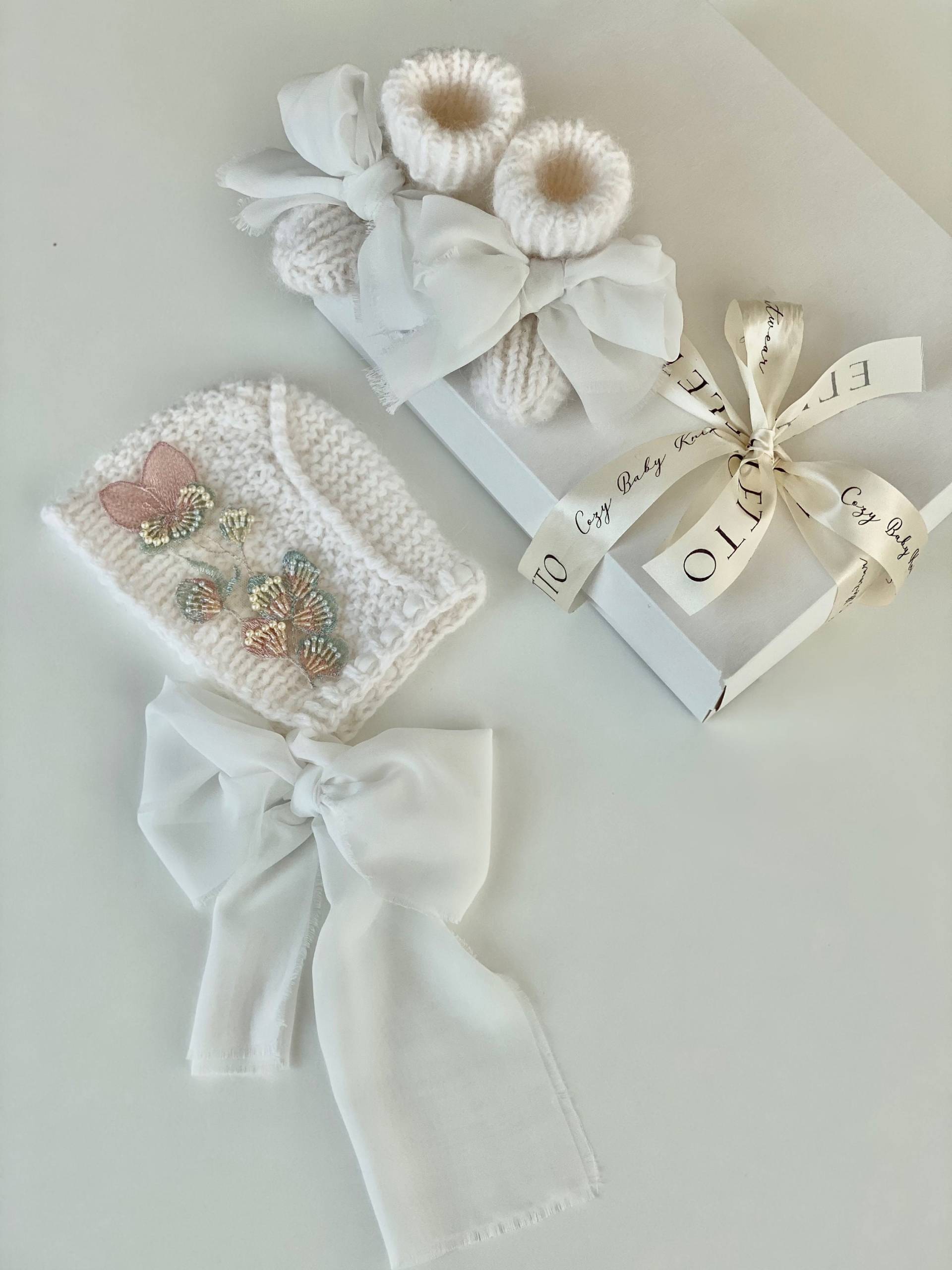 Baby Mütze - Und Schühchen Neugeborenen Girl Strickmütze Foto Requisiten Eletto Gemütlich von ElettoBaby