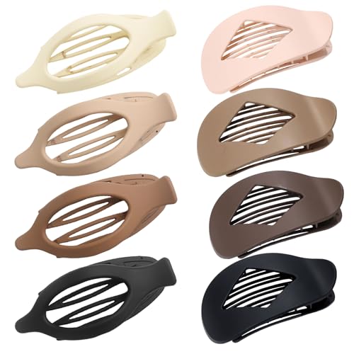 8 Stück Haarspangen Damen Haarklammer Flach, Flache Haarspangen Set für Dünnes und Dickes Haar, Einfarbige Haarklammern Groß Entenschnabel Clips, Duckbill Clip ideal zum Hinlegen und Fahren von ElevaPulse