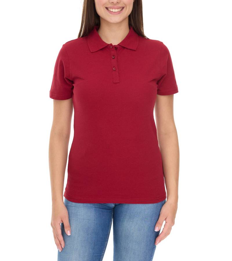 ELEVATE Helios Damen Polo-Shirt Baumwolle Polo-Hemd Pique-Strick 180 g/m² 3810724 Weinrot von Elevate