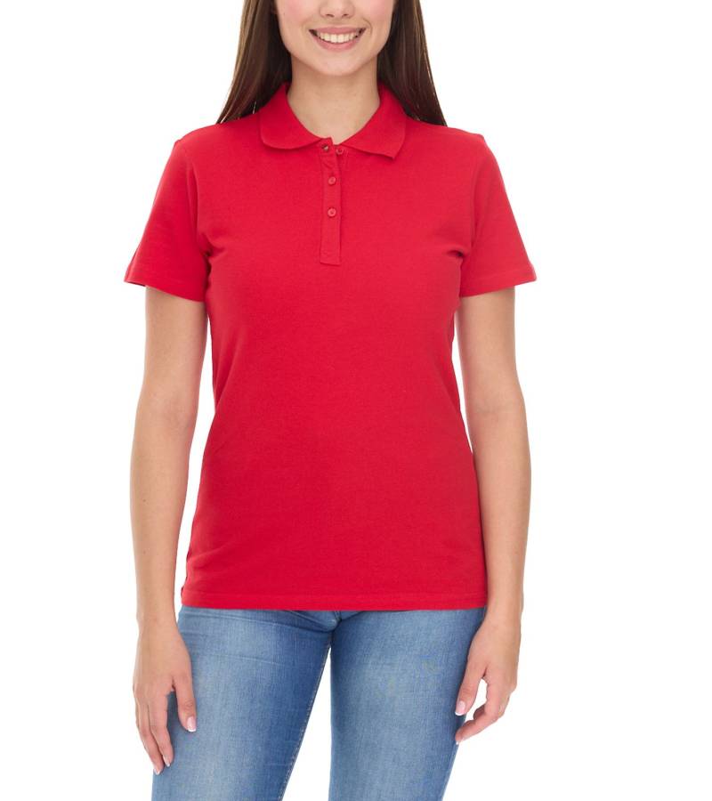 ELEVATE Helios Damen Polo-Shirt Baumwolle Polo-Hemd Pique-Strick 180 g/m² 3810725 Rot von Elevate