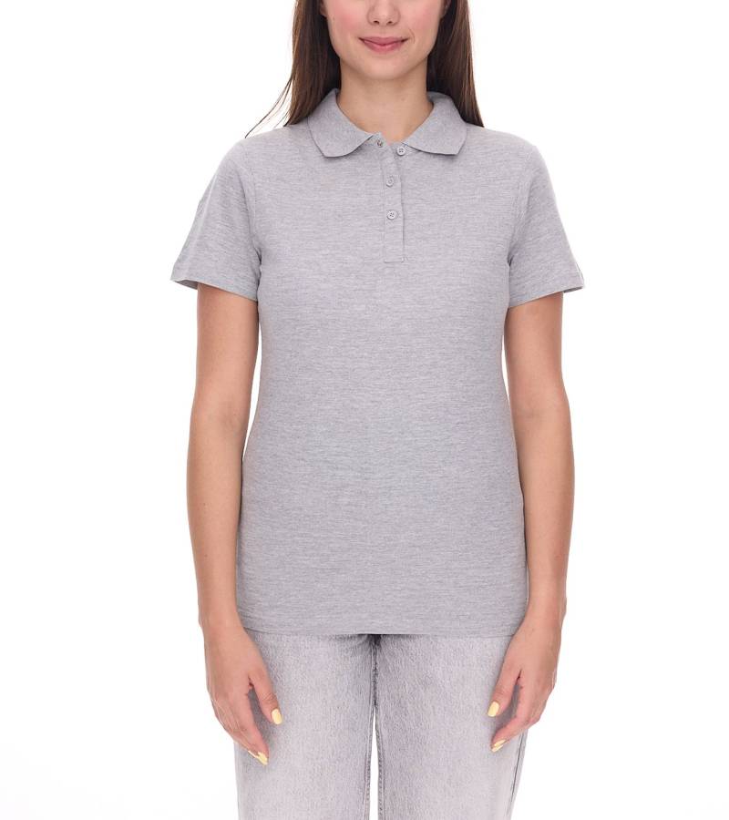 ELEVATE Helios Damen Polo-Shirt Baumwolle Polo-Hemd Pique-Strick 180 g/m² 3810794 Grau von Elevate