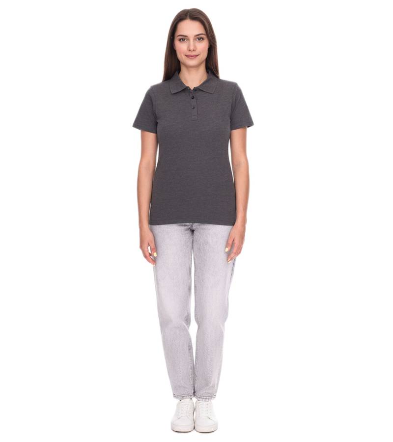 ELEVATE Helios Damen Polo-Shirt Baumwolle Polo-Hemd Pique-Strick 180 g/m² 38107980 meliert Anthrazit von Elevate