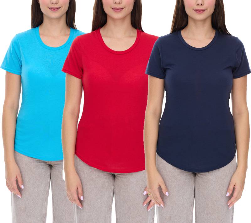 ELEVATE Jade Damen T-Shirt nachhaltiges Kurzarm-Shirt 160 g/m2 Basic-Shirt Unterzieh-Shirt Hellblau, Navy oder Rot von Elevate