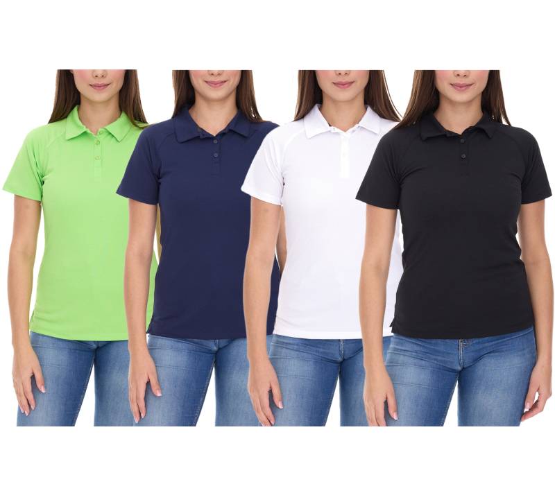 ELEVATE Ottawa Damen Polo-Shirt Sport Polo-Hemd Pique-Strick Cool-Fit 220 g/m² 39083 in Grün, Navy, Weiß oder Schwarz von Elevate