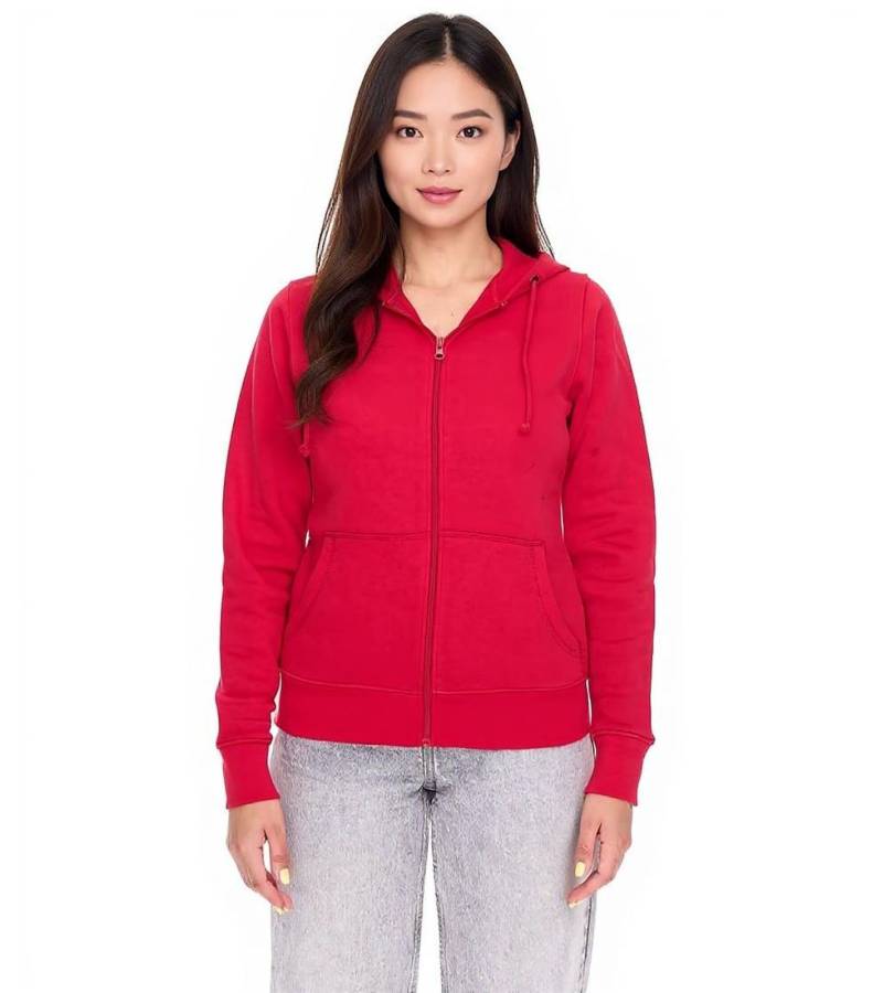 ELEVATE Theron Damen Sweat-Jacke mit 240 g/m2 Baumwoll-Sweater Kapuzen-Pullover Hoodie 3823025 Rot von Elevate
