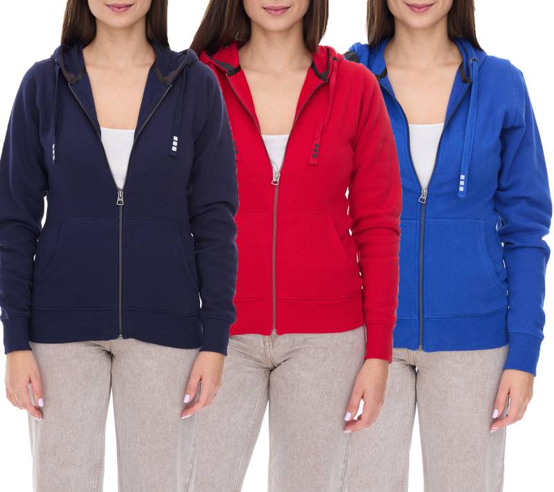 Elevate Arora Damen Sweat-Jacke mit Kapuze 300 g/m2 schlichte Baumwoll-Jacke Pullover Blau, Rot oder Dunkelblau von Elevate