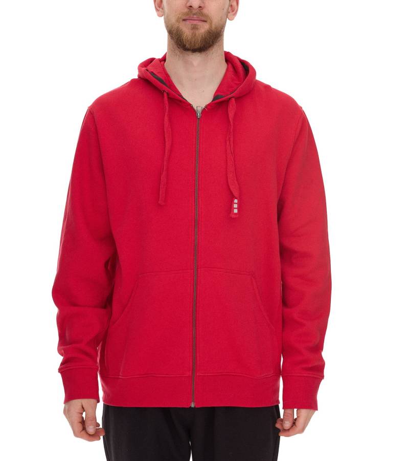 Elevate Arora Herren Sweat-Jacke mit Kapuze schlichte Baumwoll-Jacke Pullover 3821125 Rot von Elevate