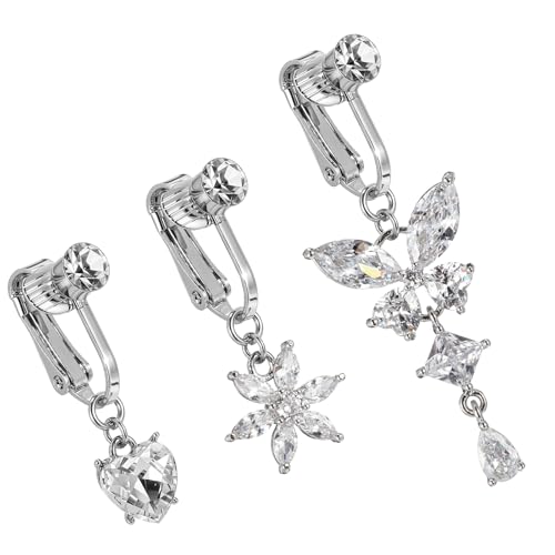 ElevateTech 3 Stück Fake Bauchnabelpiercing Fake Bauchringe Fake Bauchnabelringe Clip-On für Frauen Ohrringe Diamant Nicht Durchdringend Fake Bauch Baumelndes Herz Nicht Durchdringender Schmuck ElevateTech 3 Stück Fake Bauchnabelpiercing Fake Bauchringe Fake Bauchnabelringe Clip-On für Frauen Ohrringe Diamant Nicht Durchdringend Fake Bauch Baumelndes Herz Nicht Durchdringender Schmuck von ElevateTech