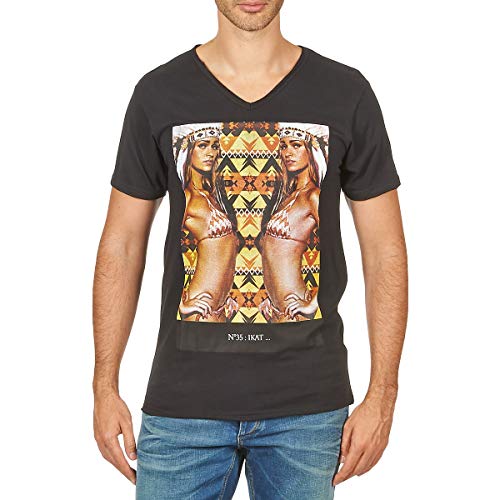 Eleven Paris Herren T-Shirts N35 M MEN, V-Ausschnitt - Schwarz (Black) - Xl (Herstellergröße: S) von Eleven Paris