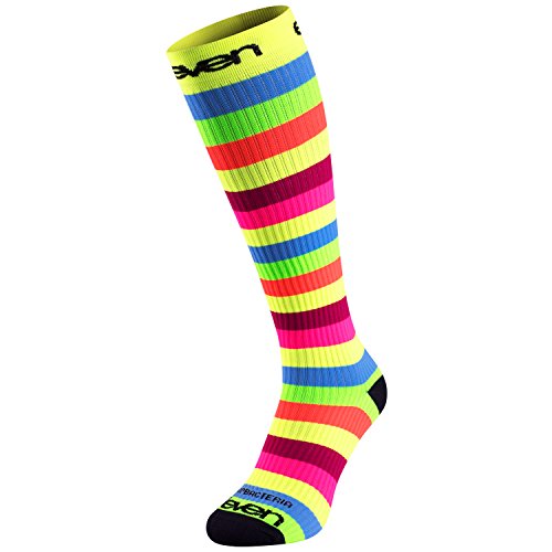 Eleven Kompressionsstrümpfe | Kompressionssocken | Laufsocken | Compression Socks | Strümpfe | Thrombosestrümpfe | Damen | Herren zum Sport, Laufen, Flug, Reise (gestreift, M-L (EU 40-44)) von Eleven Sportswear