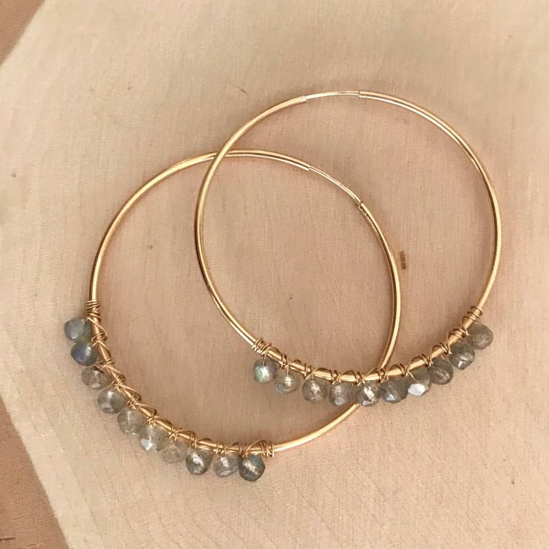 Labradorit Gold Sophia Reifen - Große Endlos 45mm von ElevenDreams