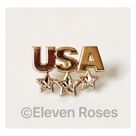10K Gold Usa Tack Pin Krawatte Tac Diamond Cut Design Kostenloser Us Versand von ElevenRosesBoutique
