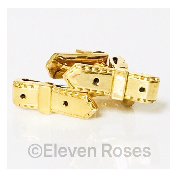 Vintage Hermes 750 18K Gold Gürtelschnalle Manschettenknöpfe von ElevenRosesBoutique
