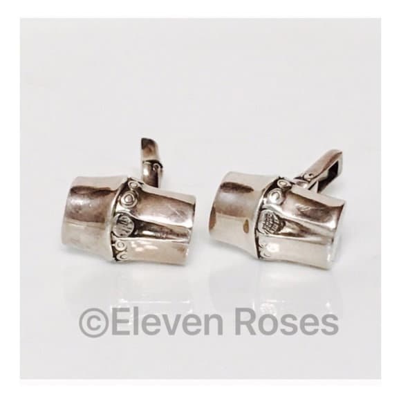 Vintage John Hardy Bambus Manschettenknöpfe 925 Sterling Silber von ElevenRosesBoutique