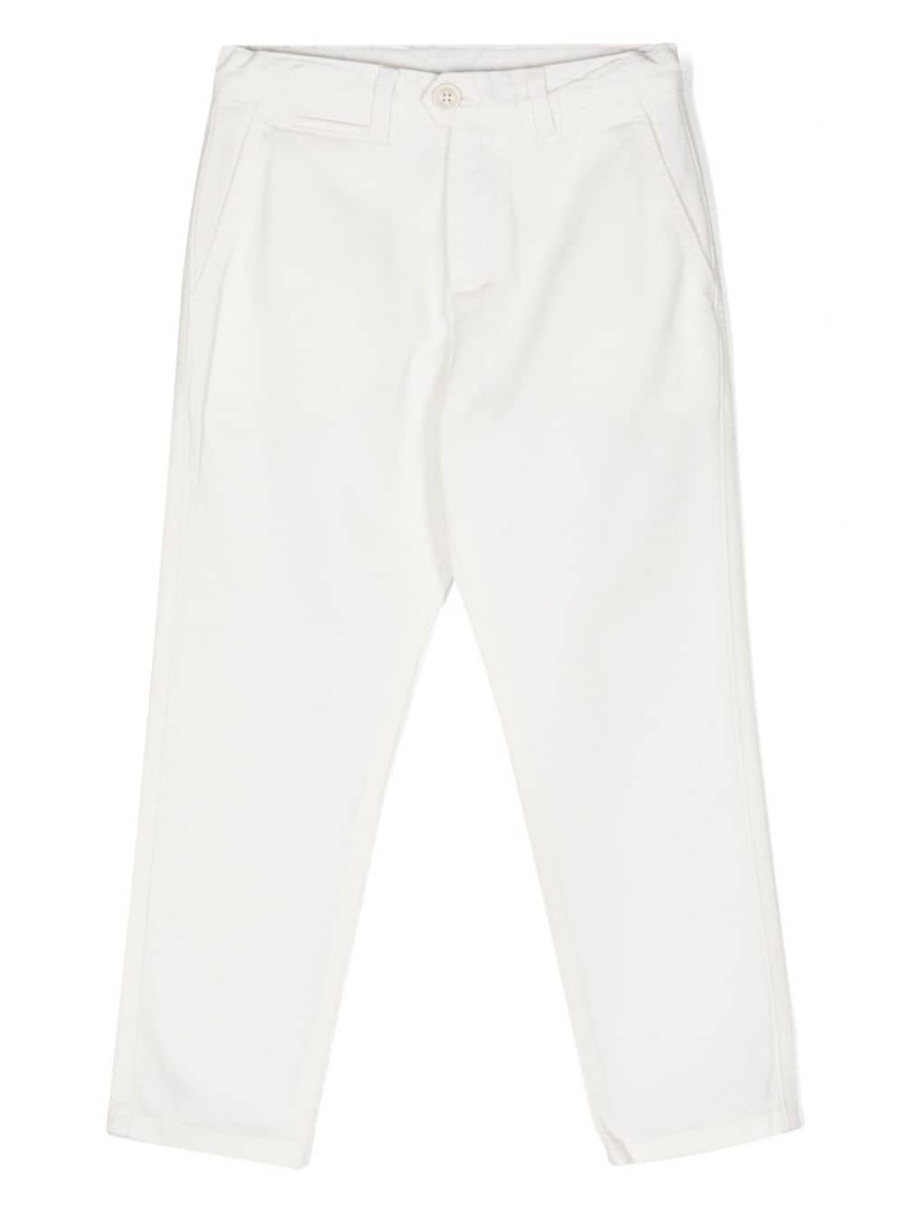 Eleventy Kids Halbhohe Twill-Chino - Weiß von Eleventy Kids