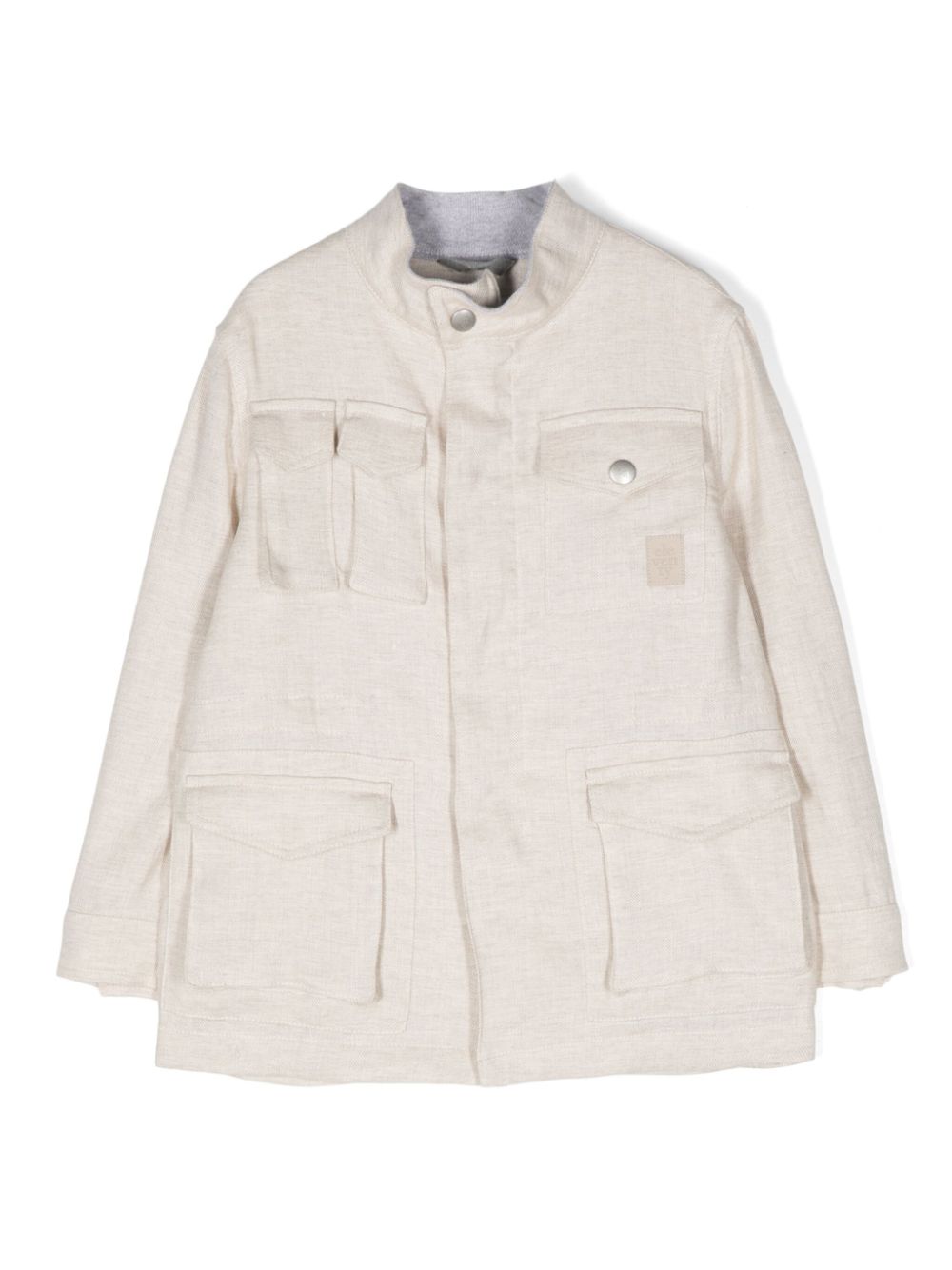 Eleventy Kids Jacke mit Fischgrätenmuster - Nude von Eleventy Kids