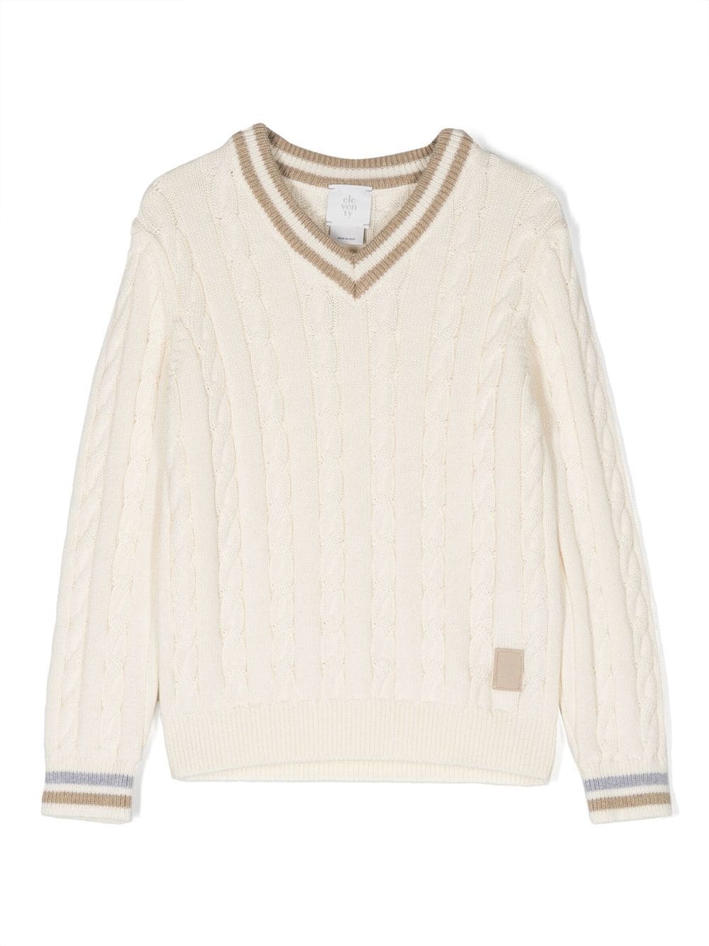 Eleventy Kids Pullover mit Zopfmuster - Nude von Eleventy Kids