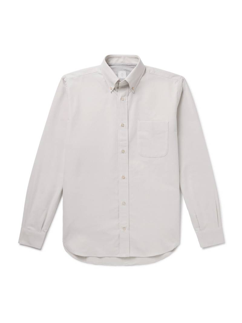 Eleventy - Button-Down Collar Cotton Oxford Shirt - Men - Neutrals - M von Eleventy