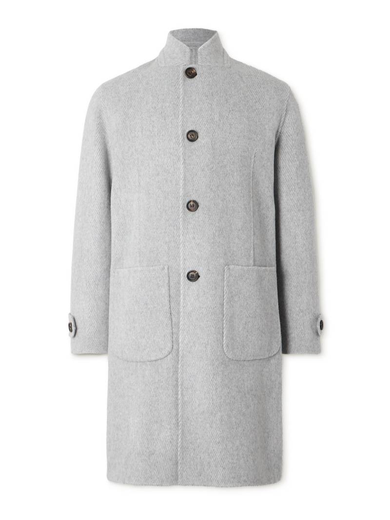 Eleventy - Herringbone Wool and Cashmere-Blend Overcoat - Men - Gray - IT 46 von Eleventy