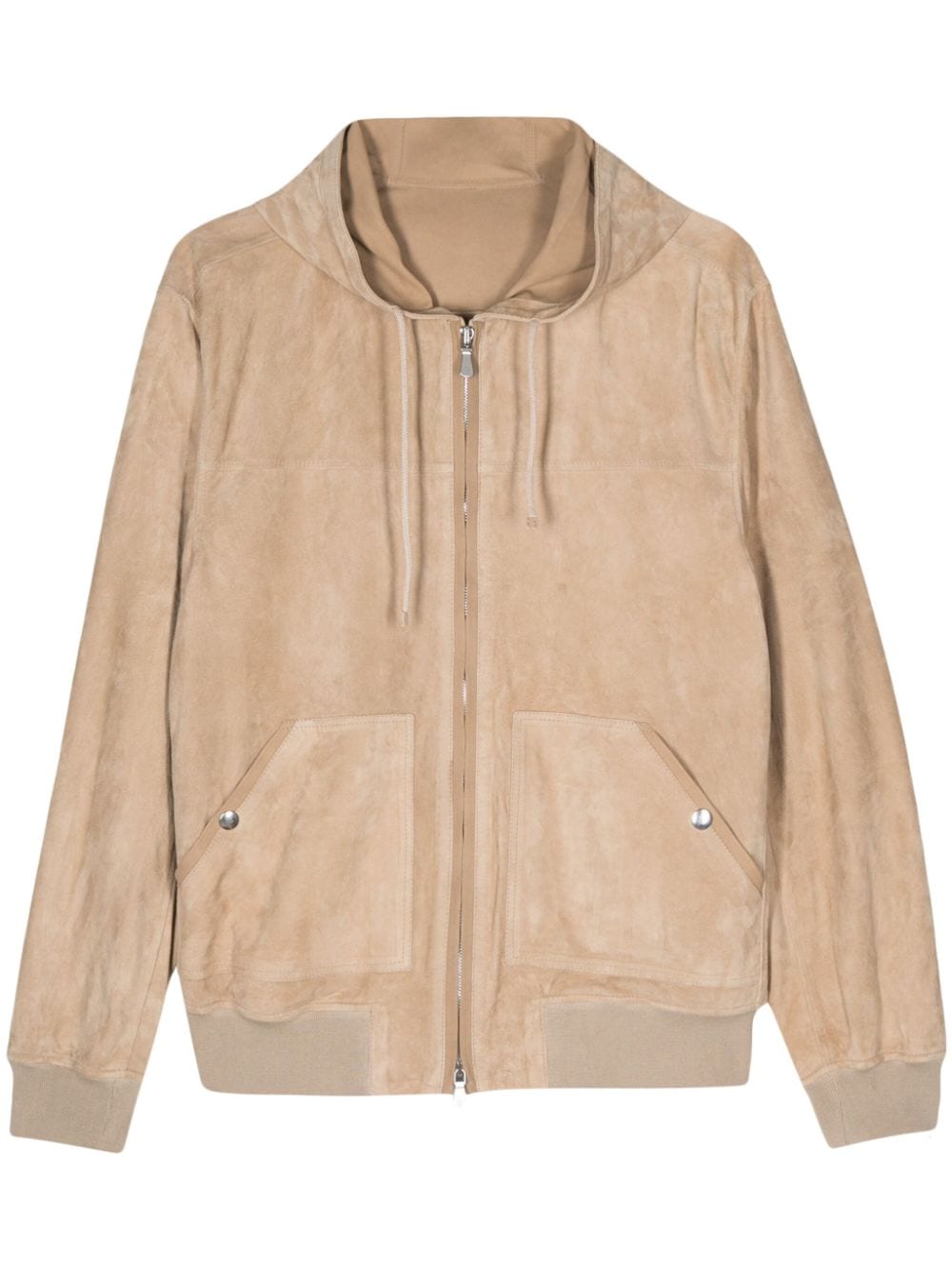 Eleventy Kapuzenjacke aus Wildleder - Nude von Eleventy