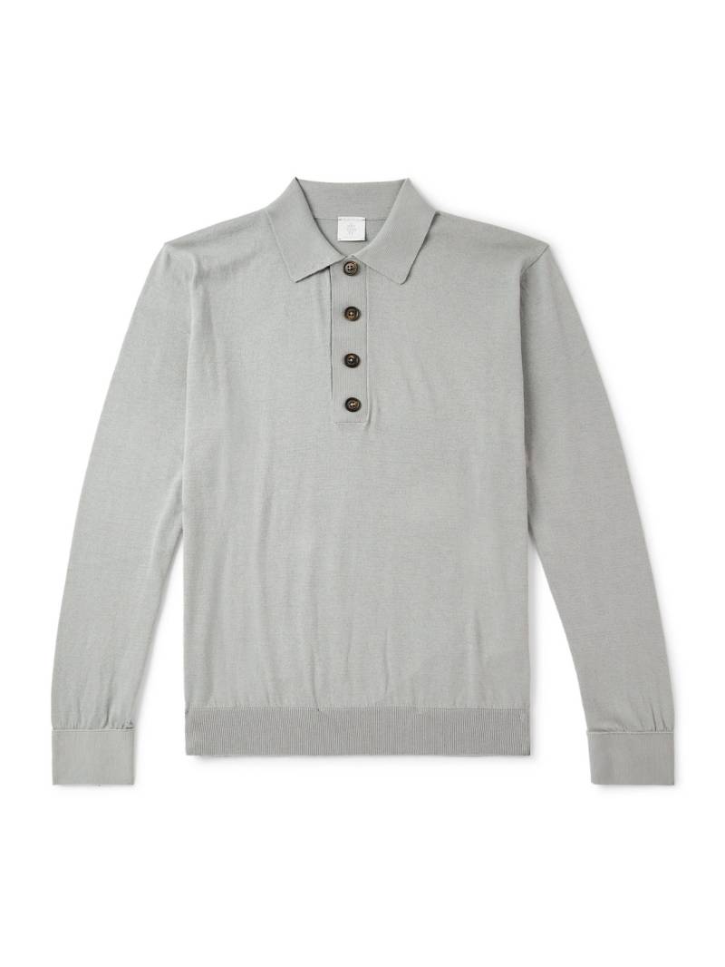 Eleventy - Slim-Fit Cotton and Cashmere-Blend Polo Shirt - Men - Gray - XXXXL von Eleventy