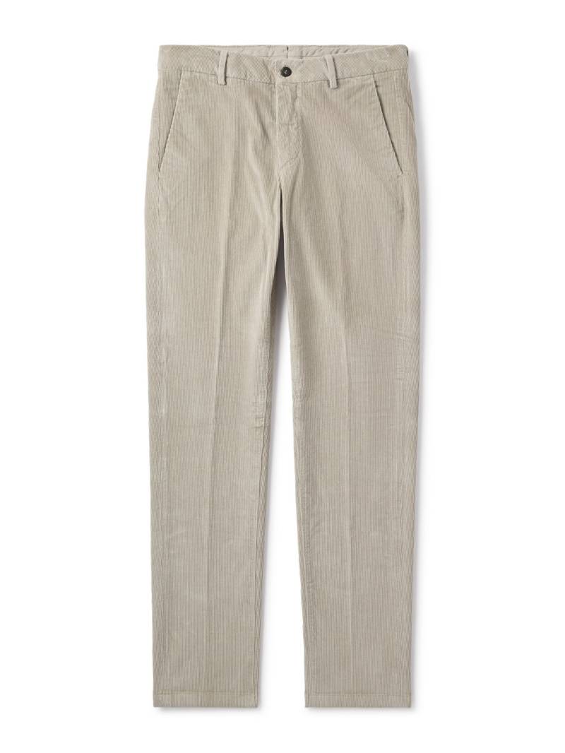 Eleventy - Slim-Fit Straight-Leg Stretch Cotton and Modal-Blend Corduroy Trousers - Men - Gray - UK/US 32 von Eleventy
