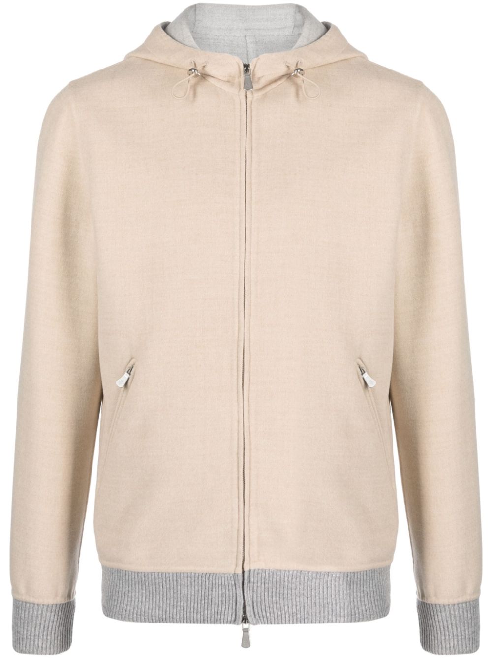 Eleventy Kapuzenjacke mit Kontrastdetails - Nude von Eleventy