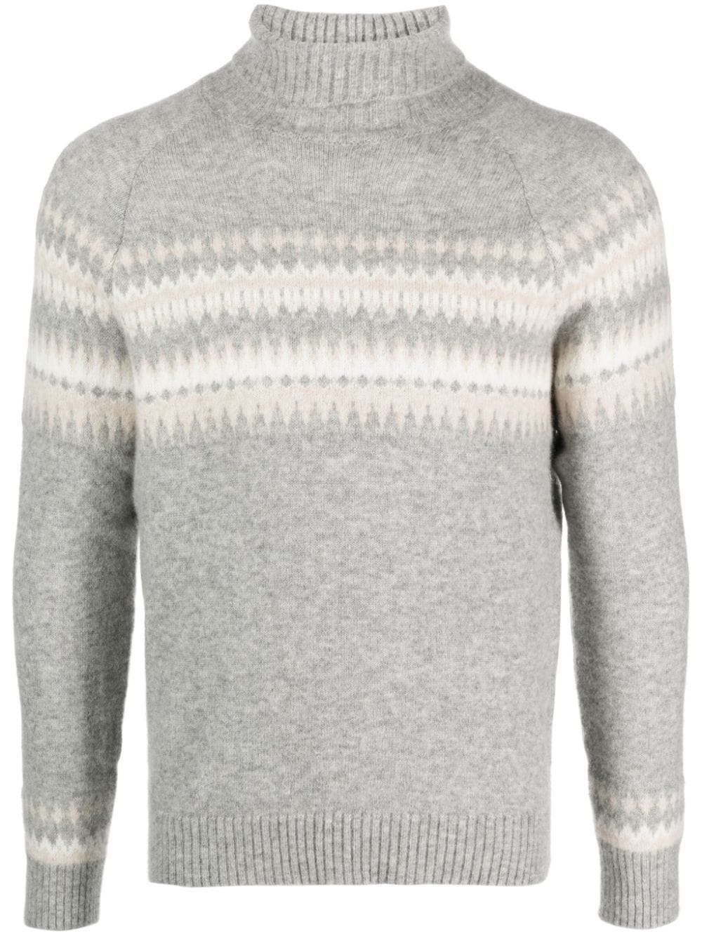 Eleventy Intarsien-Rollkragenpullover aus Kaschmirgemisch - Grau von Eleventy