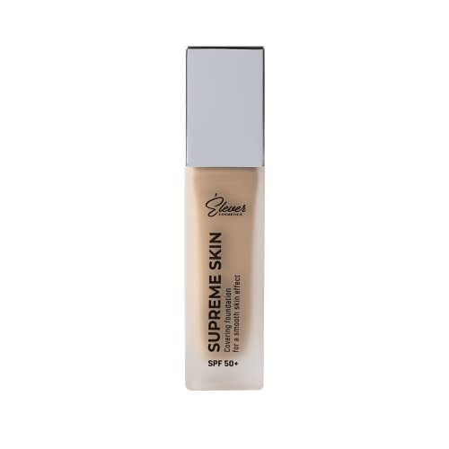 Elever Cosmetics Supreme Skin – Fondation Damen und männer Make Up – Perfect Teint – Makellose Haut – glattes Make-up – 30 x 30 x 135 mm – 30 ml – Honey von Elever cosmetics