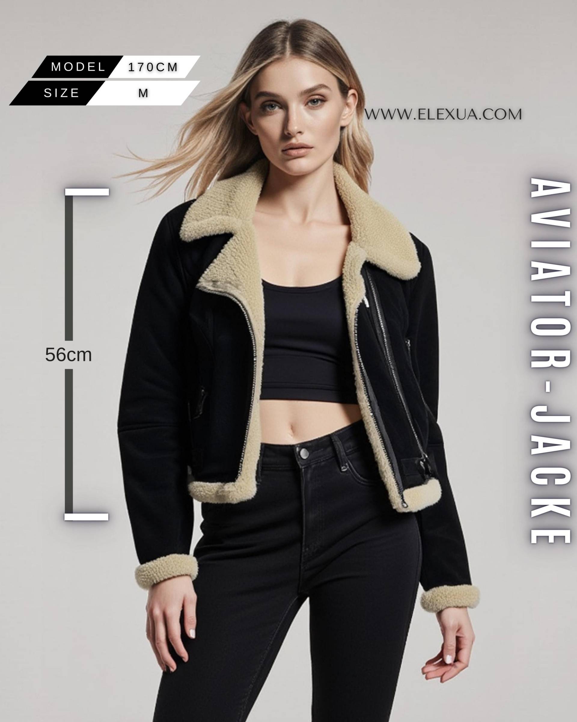 Damen Aviator Jacke Mit Teddykragen | Kunstfellfutter & Reißverschluss Warme Winterjacke S-xl Hochwertige Verarbeitung Damen Aviator Jacke Mit Teddykragen | Kunstfellfutter & Reißverschluss Warme Winterjacke S-xl Hochwertige Verarbeitung von Elexua