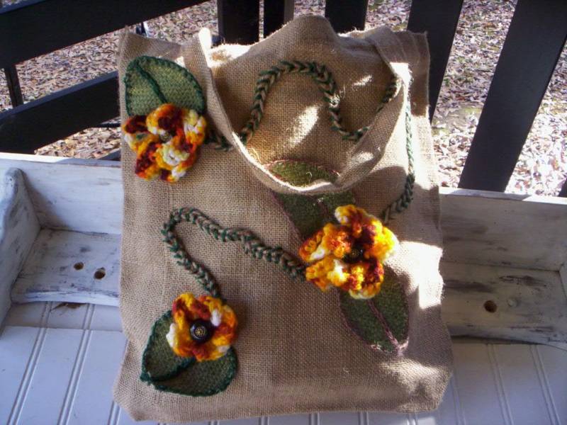 Jutebeutel/Jutebeutel/Burlap Blumentasche/Häkelblumentasche von Elezuomixmedia
