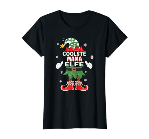Coolste Mama Elfe Weihnachtsoutfit Partnerlook Weihnachten T-Shirt von Elf Familienoutfit Familien für Weihnachten Damen