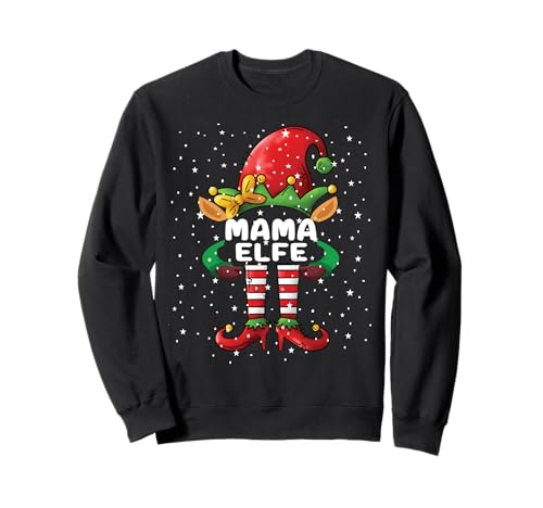 Mama Elfe Weihnachtsoutfit Partnerlook Geschenke Weihnachten Sweatshirt von Elf Familienoutfit Familien für Weihnachten Damen