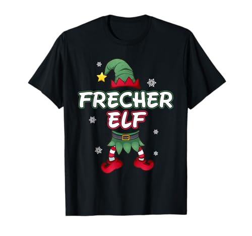 Elf Familienoutfit Elf Weihnachtsoutfit Partnerlook Geschenk Weihnacht T-Shirt Schwarz M Unisex Winter Kurzarm Klassisch Crew Neck Festive Weihnachten Urlaub Erwachsene Männer von Elf Familienoutfit Familien tshirt für Weihnachten