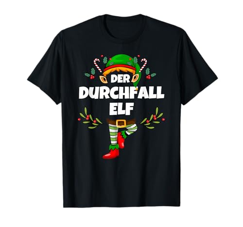 Durchfall Elf Herren Weihnachts-Elf Weihnachten T-Shirt von Elf Idee Weihnachten Outfit im Partnerlook