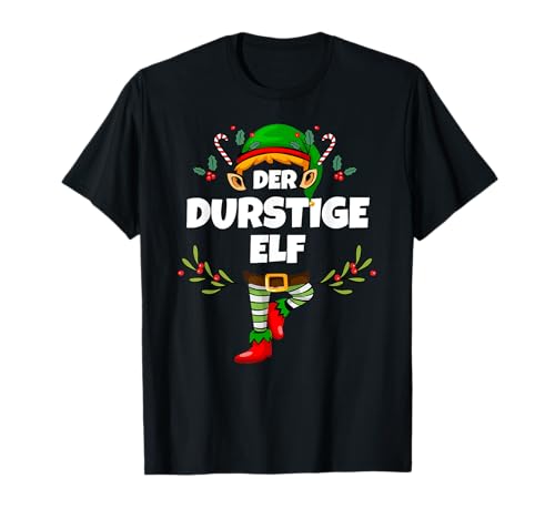 Durstiger Elf Weihnachten Bier Elf Durstig Herren T-Shirt von Elf Geschenk Weihnachten Outfit im Partnerlook