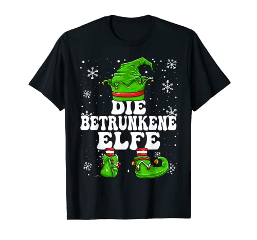 Betrunkene Elfe Damen Party Feiern Elf Design Weihnachten T-Shirt von Elf Weihnachten Geschenke Im Elf Familien Outfit