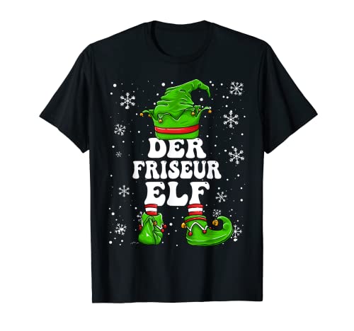 Friseur Elf Herren Design Weihnachten Elf Friseur T-Shirt von Elf Weihnachten Geschenke Im Elf Familien Outfit