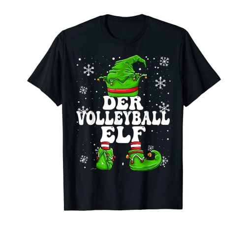 Volleyball Elf Herren Jungs Elf Design Weihnachten T-Shirt von Elf Weihnachten Geschenke Im Elf Familien Outfit