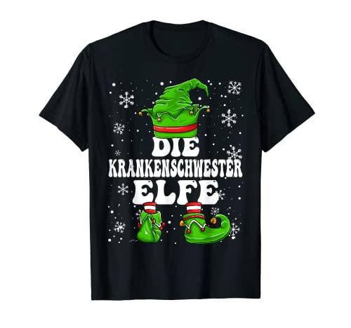 Krankenschwester Elfe Damen Weihnachten Elfe T-Shirt von Elf Weihnachten Geschenke Im Elf Familien Outfit