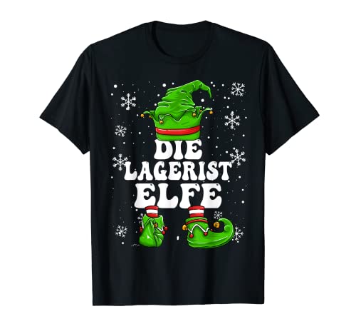 Lagerist Elfe Damen Lager Arbeiterin Elf Design Weihnachten T-Shirt von Elf Weihnachten Geschenke Im Elf Familien Outfit