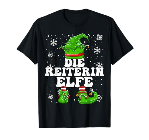 Reiterin Elf Damen Mädchen Reiten Elf Design Weihnachten T-Shirt von Elf Weihnachten Geschenke Im Elf Familien Outfit