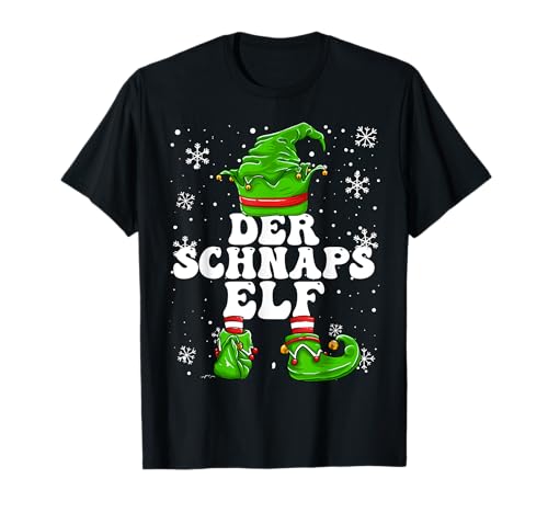 Schnaps Elf Herren Alkohol Elf Design Weihnachten T-Shirt von Elf Weihnachten Geschenke Im Elf Familien Outfit