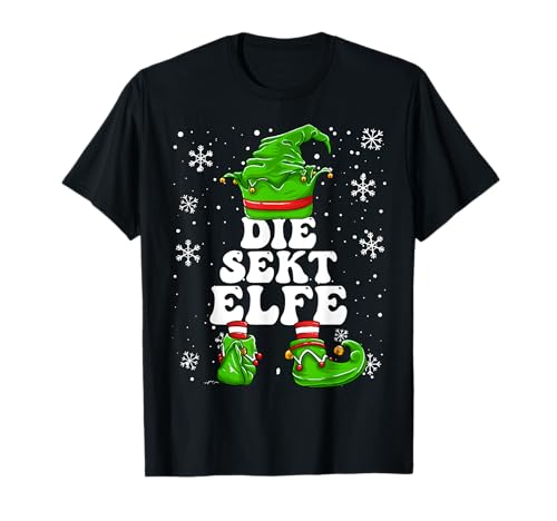 Sekt Elfe Damen Weihnachten Elf Sekt T-Shirt von Elf Weihnachten Geschenke Im Elf Familien Outfit