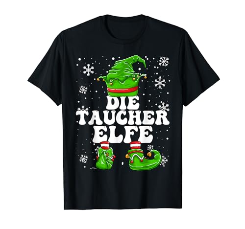 Taucher Elfe Weihnachten Tauchen Elf Damen T-Shirt von Elf Weihnachten Geschenke Im Elf Familien Outfit