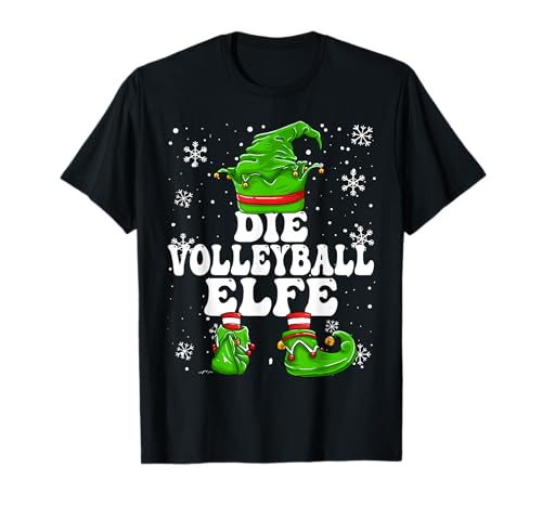Volleyball Elfe Damen Mädchen Elf Volleyball Weihnachten T-Shirt von Elf Weihnachten Geschenke Im Elf Familien Outfit