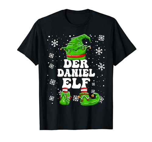 Weihnachten Elf Vorname Daniel Elf Herren Jungs Kinder T-Shirt von Elf Weihnachten Geschenke Im Elf Familien Outfit