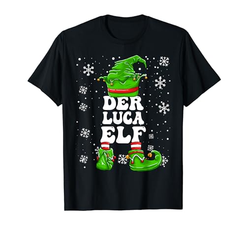 Weihnachten Elf Vorname Luca Elf Herren Jungs Kinder T-Shirt von Elf Weihnachten Geschenke Im Elf Familien Outfit