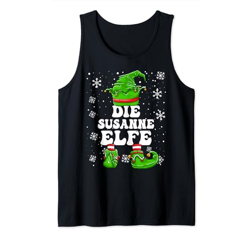 Weihnachten Elf Vorname Susanne Elfe Damen Mädchen Tank Top von Elf Weihnachten Geschenke Im Elf Familien Outfit